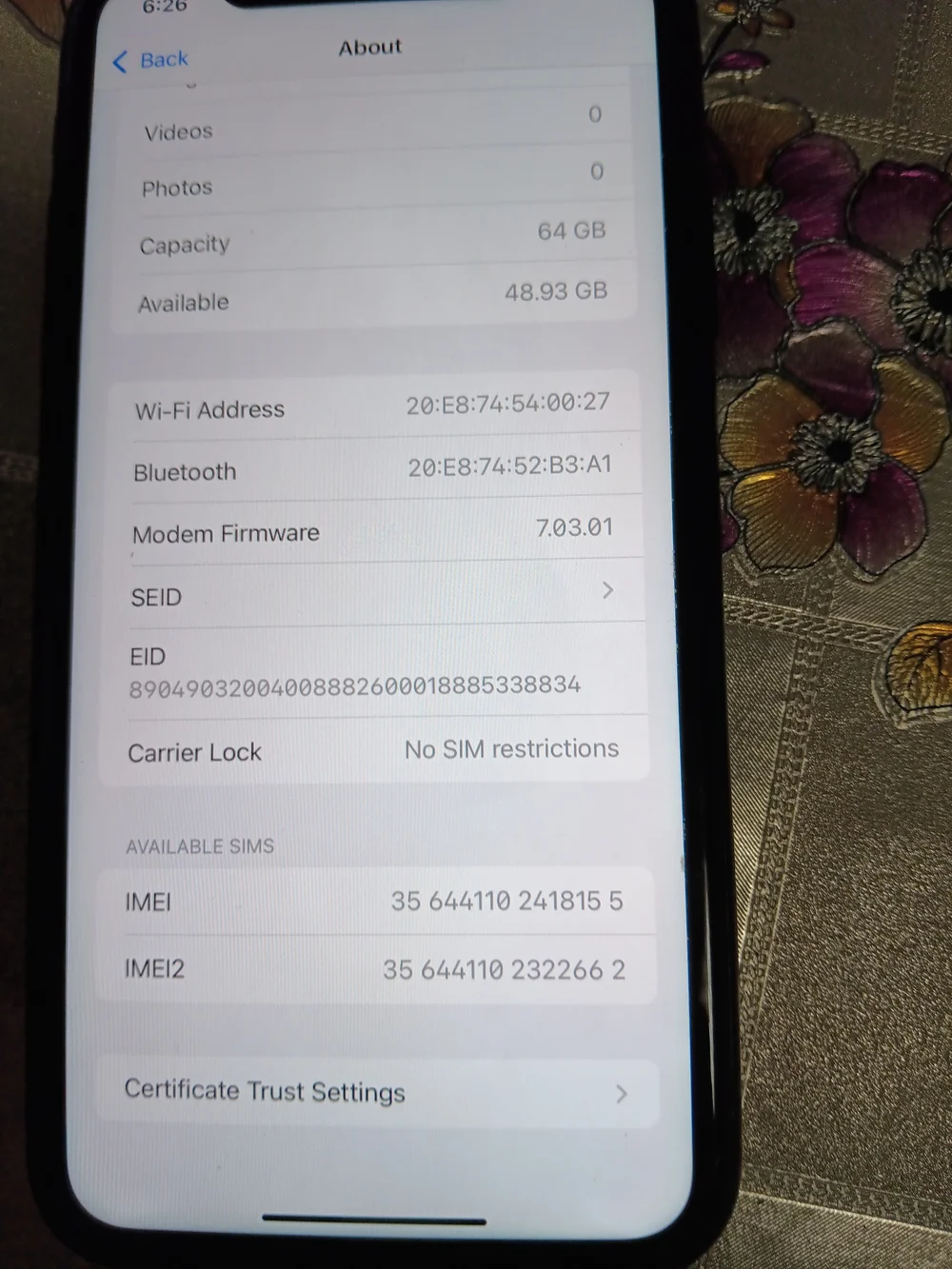 Black Smartphone with White Display - 64GB